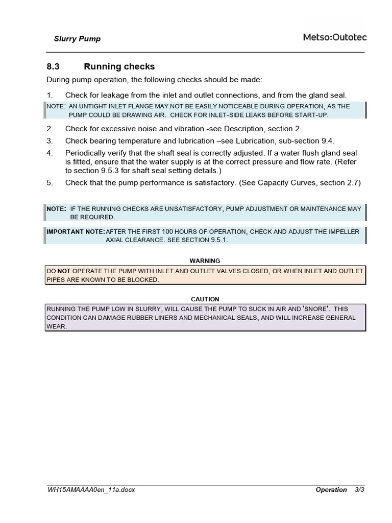 Slurry Pump Operation and Maintenance Guide | PDF | Pump | Bearing ...