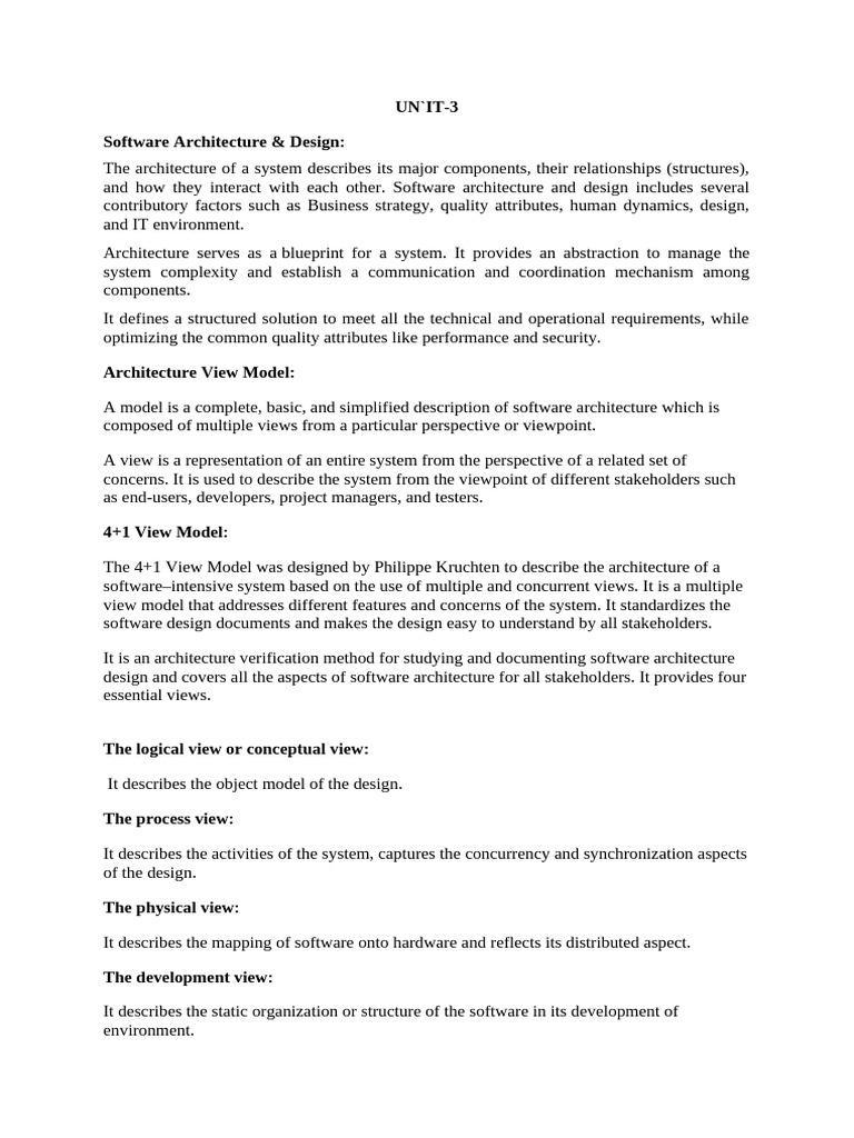 Software Architecture & Design Overview | PDF | Project Management ...