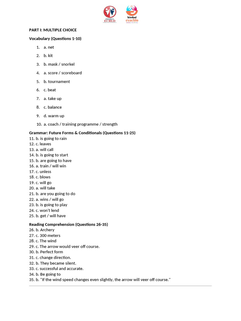 Sports Vocabulary and Grammar Quiz | PDF