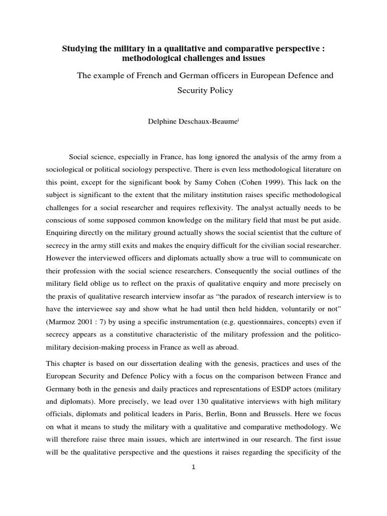 Military Research Methodology Challenges | PDF | Qualitative Research ...