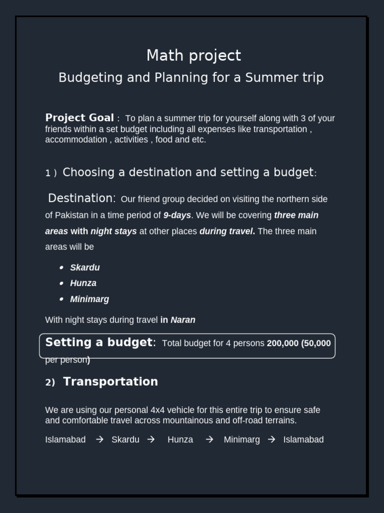 Waiz Summer Homework Math Project | PDF