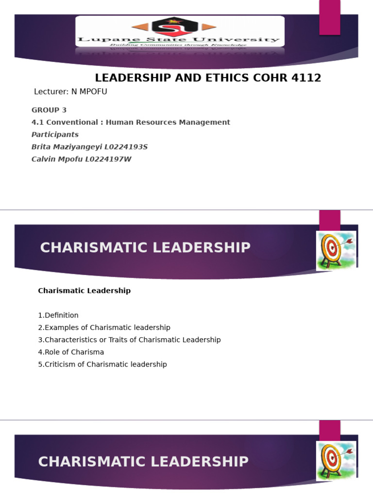 Charismatic Leadership: Traits and Impact | PDF | Leadership | Charisma