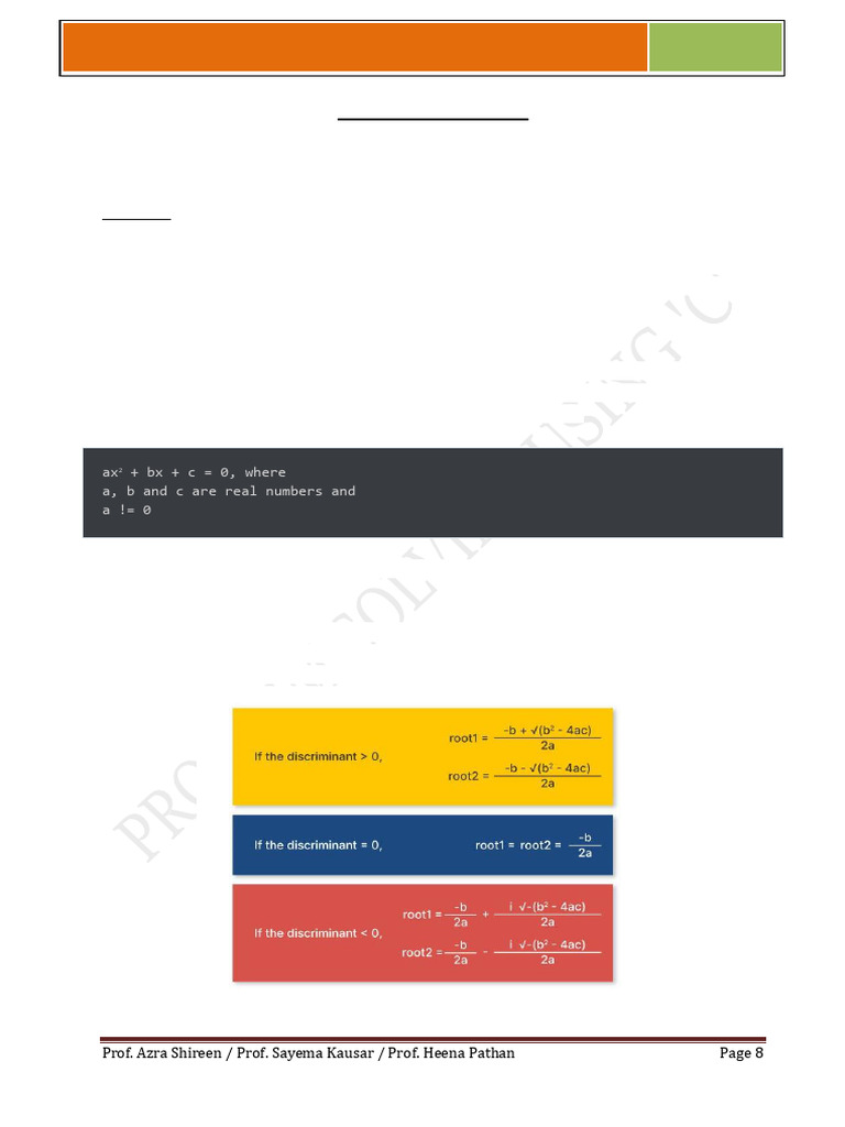 PSC - 3 Practical | PDF | Equations | Quadratic Equation