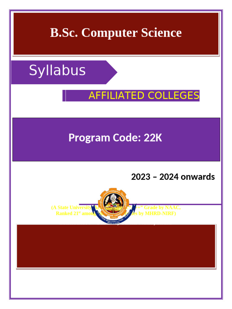 B.Sc. Computer Science Syllabus 2023-24 | PDF