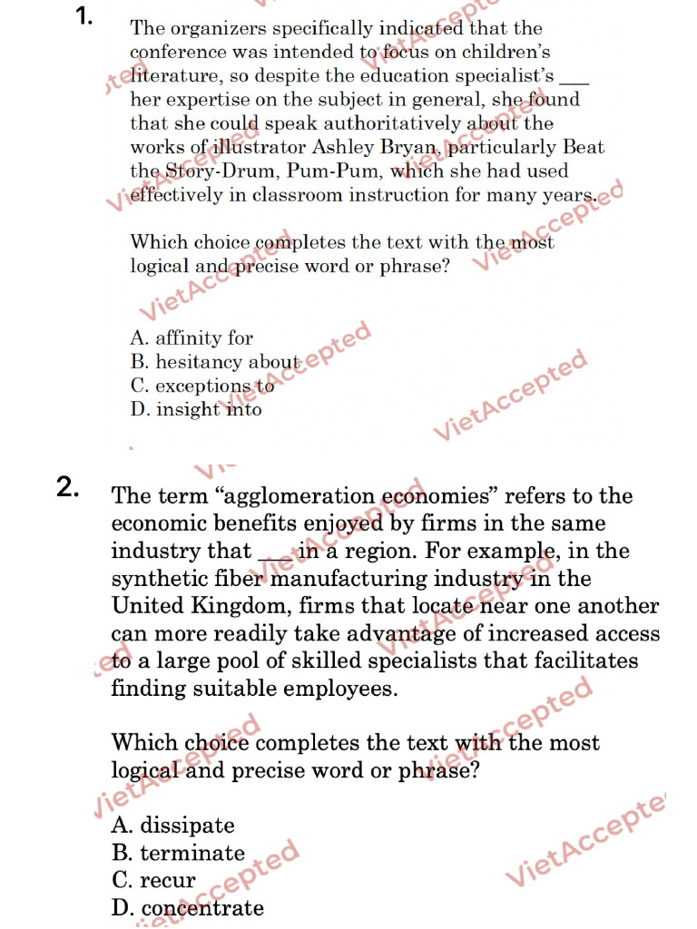Vietaccepted Test 70 | PDF