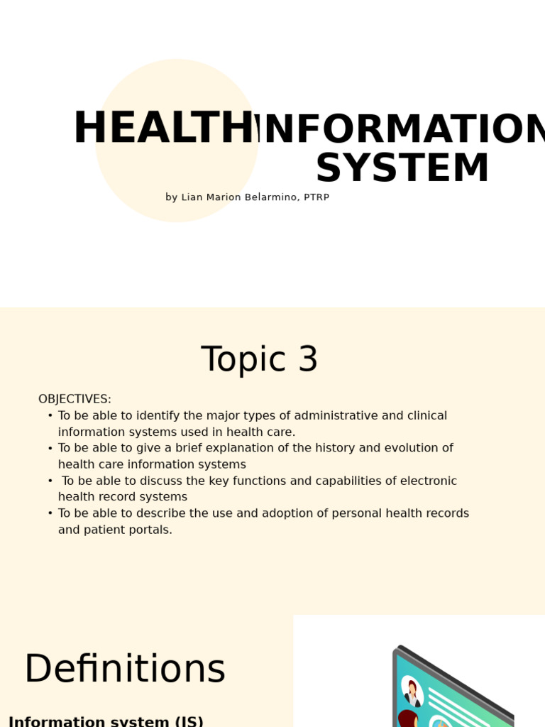 Health Information System-HEALTH INFORMATICS | PDF | Electronic Health ...