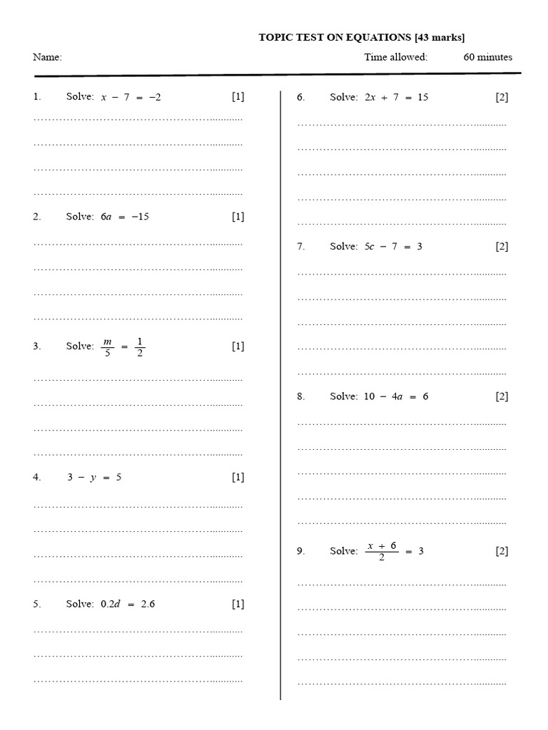 t3 Practice Paper 1 (Equations) | PDF | Chess | Chess Theory