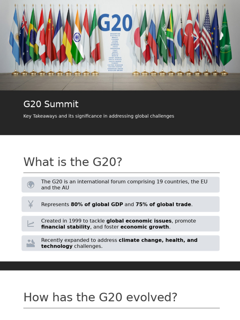 G20 Summit Insights: Global Impact & Challenges | PDF | Climate Change ...