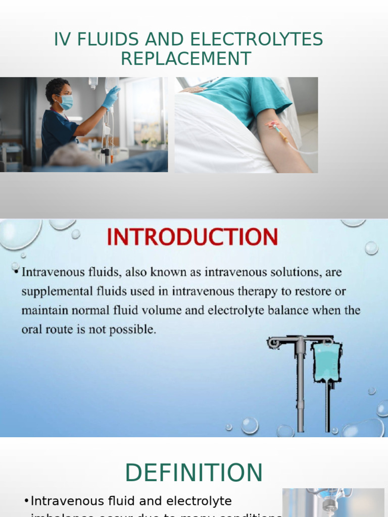 IV Fluids and Electrolytes Guide | PDF | Intravenous Therapy | Medical ...