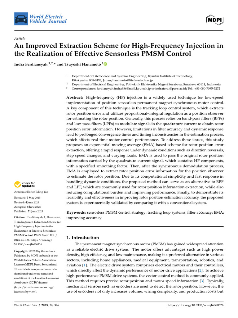 Improved High-Frequency Injection for PMSM Control | PDF | Filter ...