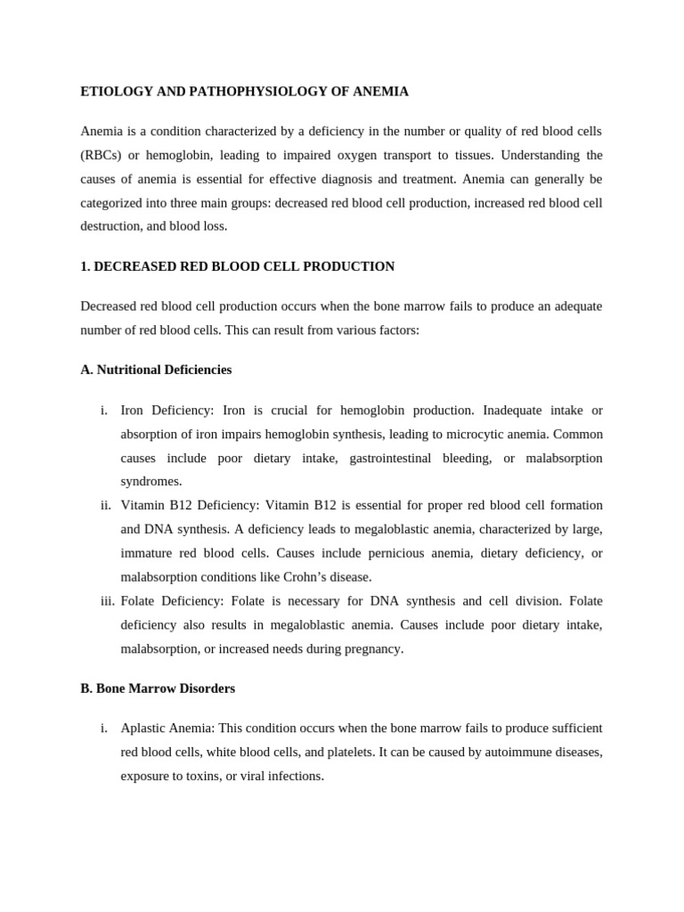 Anemia Causes | PDF | Anemia | Medical Specialties