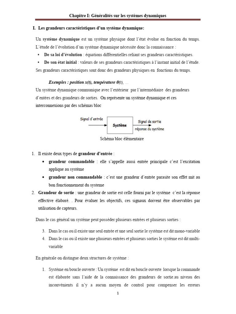Introduction aux systèmes dynamiques | PDF | Système dynamique | Mécanique