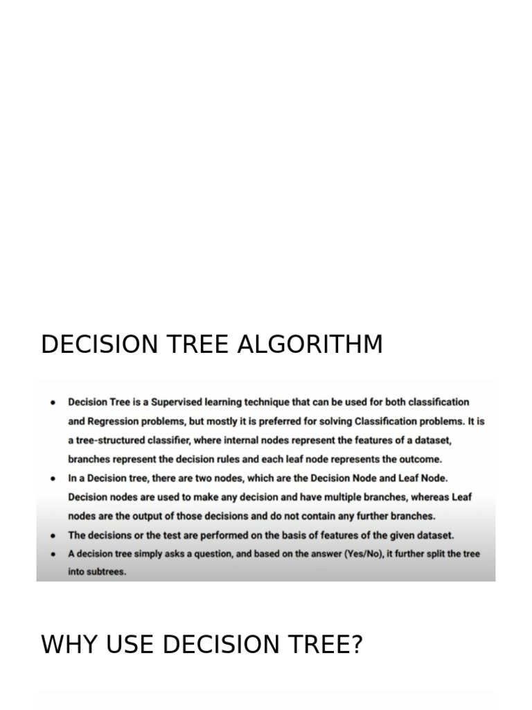 Decision Tree Algorithm 9-9-2024 | PDF