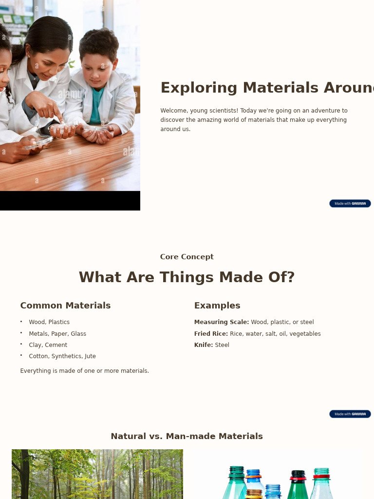 Exploring Materials Around Us | PDF | Glasses | Metals