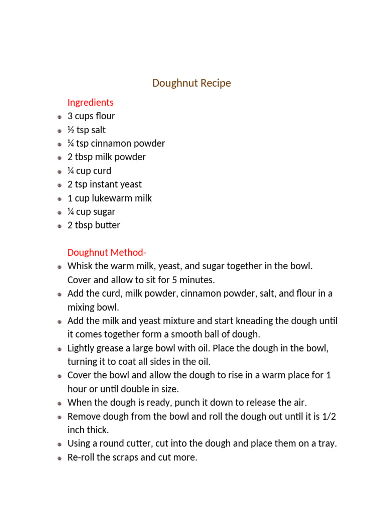 Doughnut Recipe | PDF