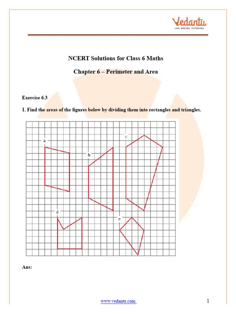 NCERT Class 6 Maths: Perimeter & Area | PDF | Area | Length