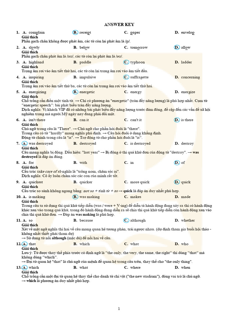 Key Practice Test 14 | PDF