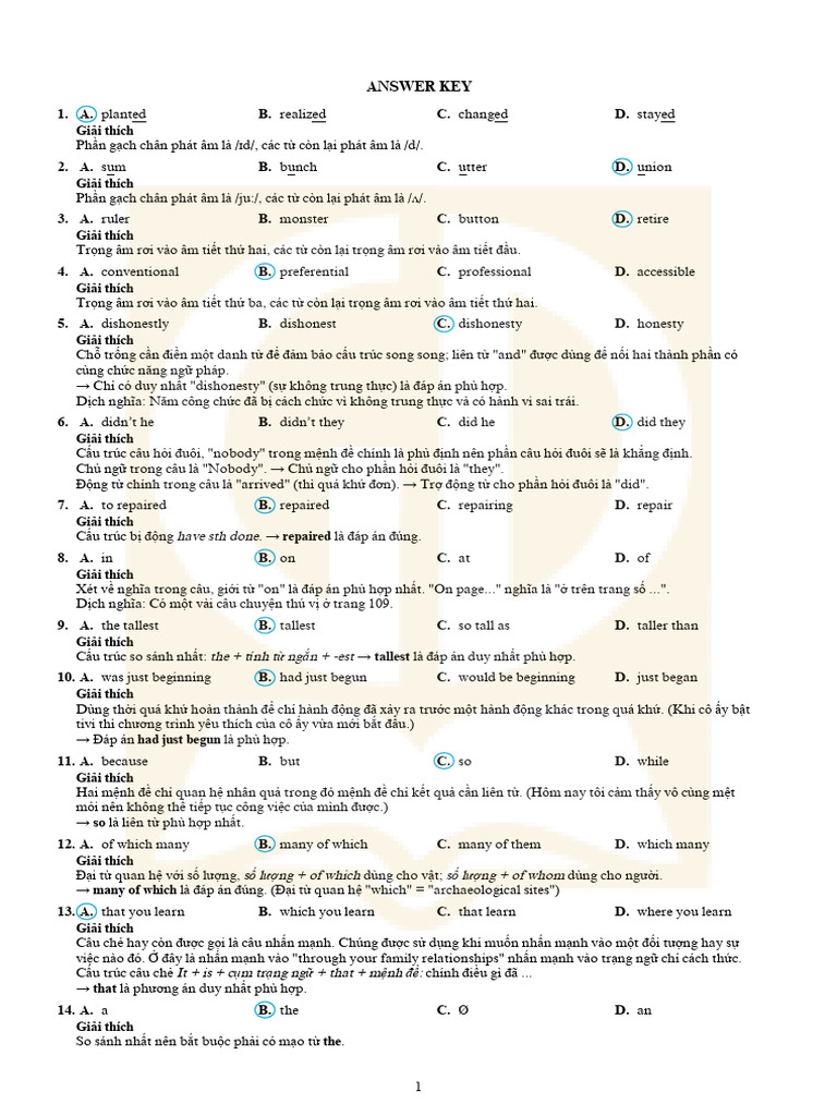 Key Practice Test 13 | PDF