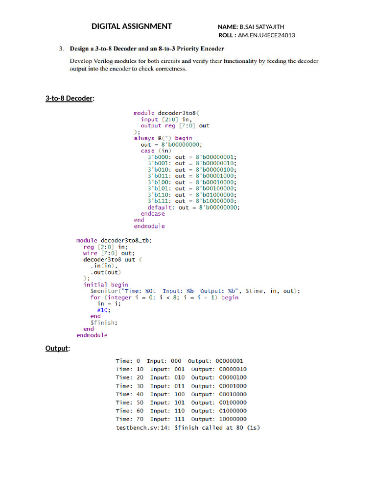 Decoder and Encoder Functionality Analysis | PDF