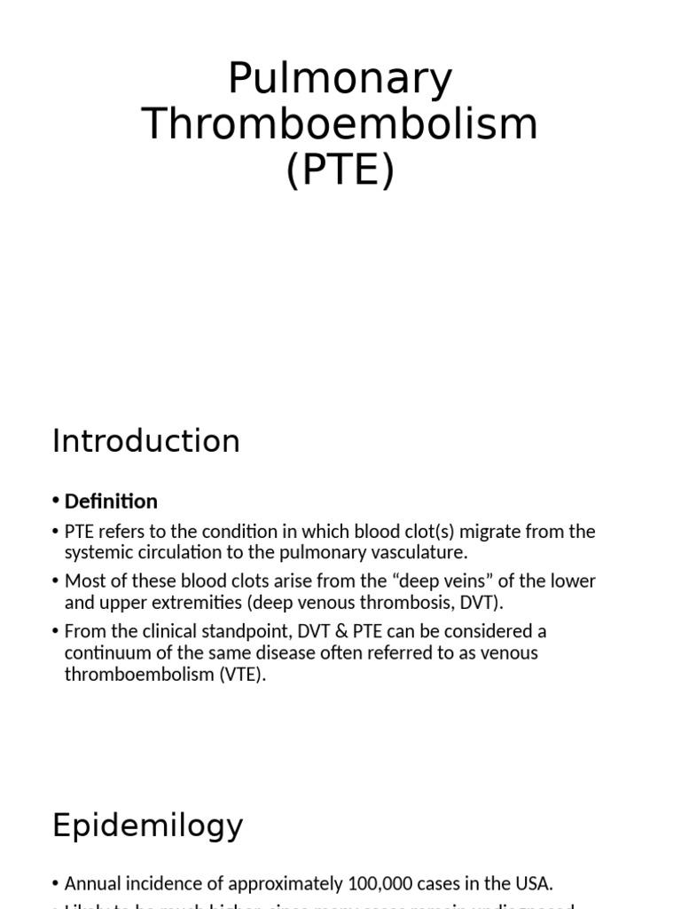 Understanding Pulmonary Thromboembolism | PDF | Vein | Thrombosis