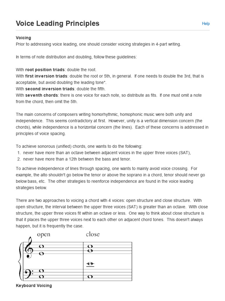 Voice Leading Principles in Music Composition | PDF | Chord (Music ...