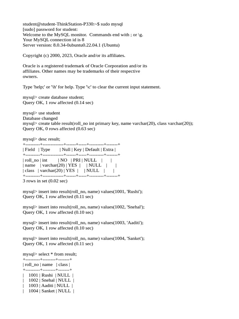 Assignment No 5 | PDF | My Sql | Computing