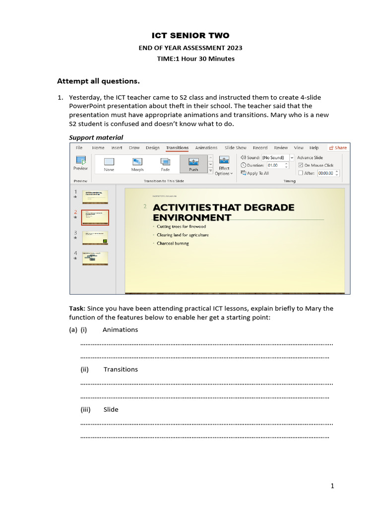 ICT Assessment Guide for S2 Students | PDF | Computing