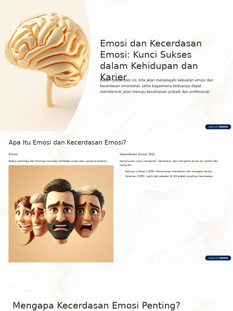 Emosi Dan Kecerdasan Emosi Kunci Sukses Dalam Kehidupan Dan Karier | PDF