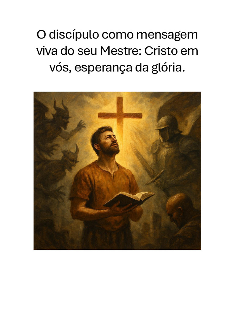 O Discípulo Como Mensagem Viva Do Seu Mestre - Cristo em Vós, Esperança ...