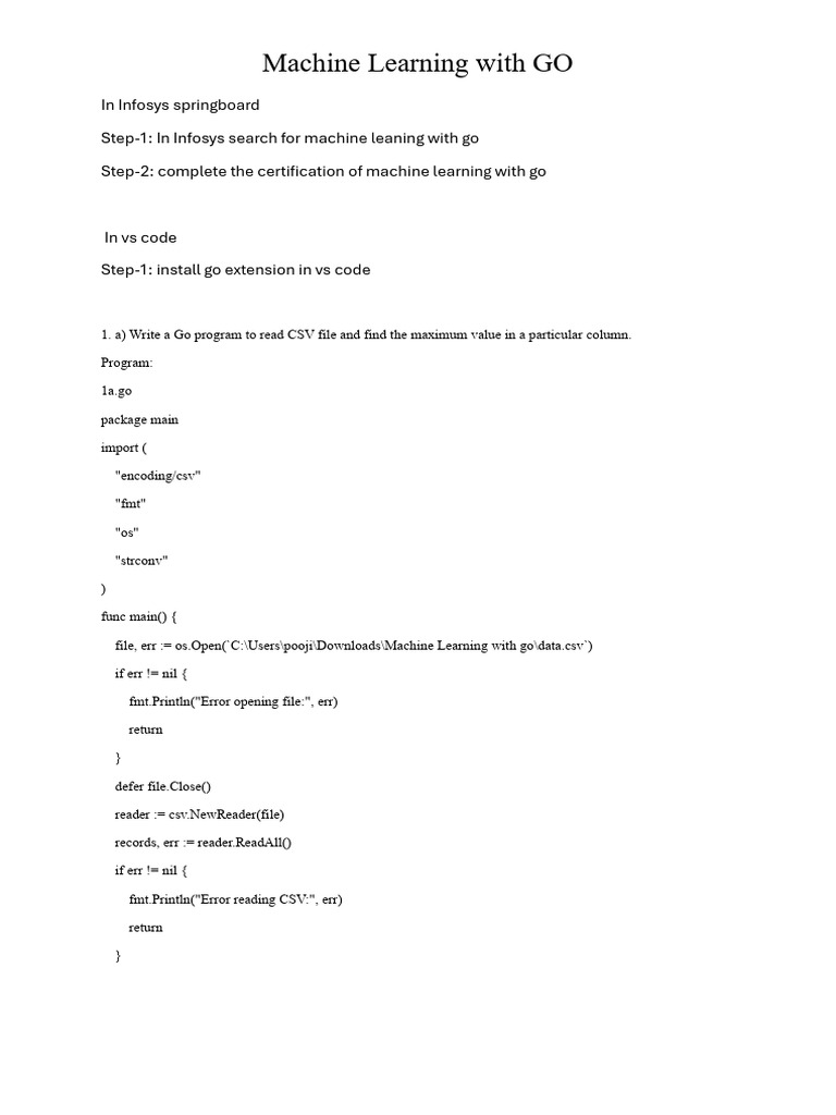 Machine Learning with Go Programming Guide | PDF | Mean Squared Error ...