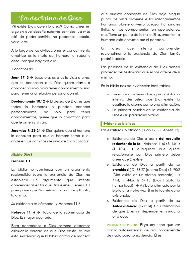 Existencia y naturaleza de Dios según la Biblia | PDF | Dios | Politeísmo