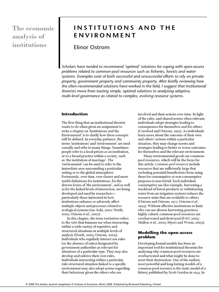 Institutions and The | PDF