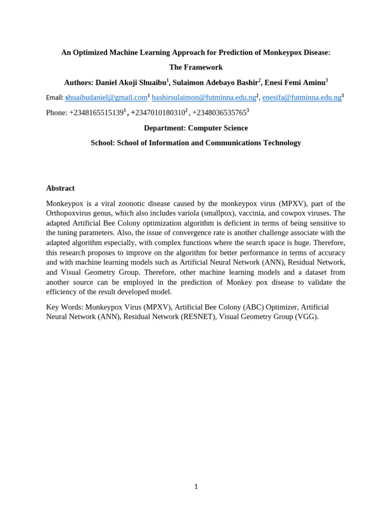 An Optimized Machine Learning Approach For Prediction of Monkeypox ...