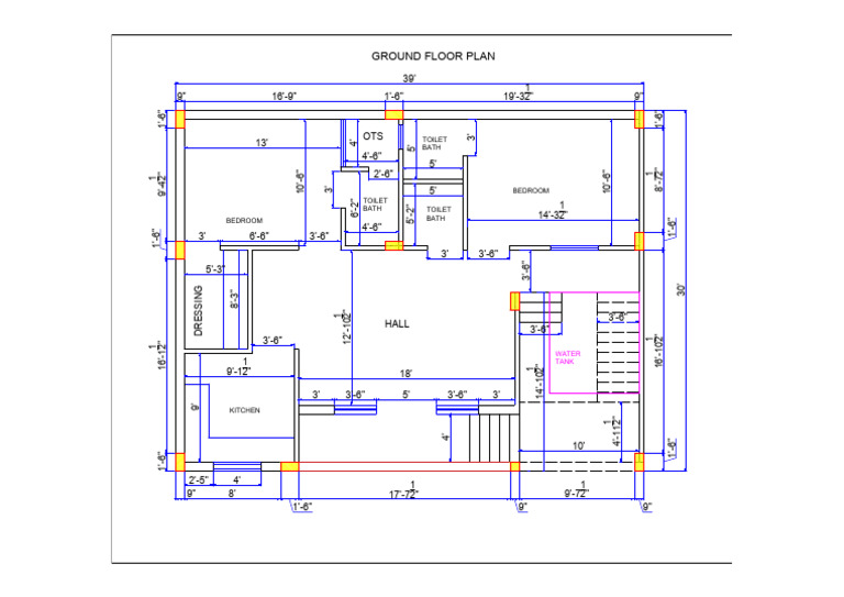 Ground Floor Plan Dimensions and Layout | PDF | Home | Room