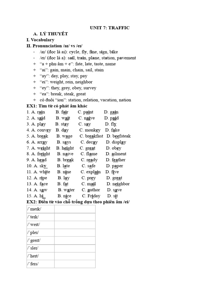 Unit 7 - Traffic | PDF