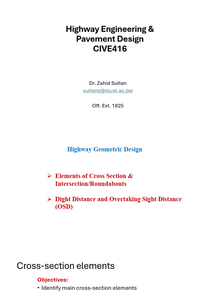 Highway Geometric Design Essentials | PDF | Road | Traffic