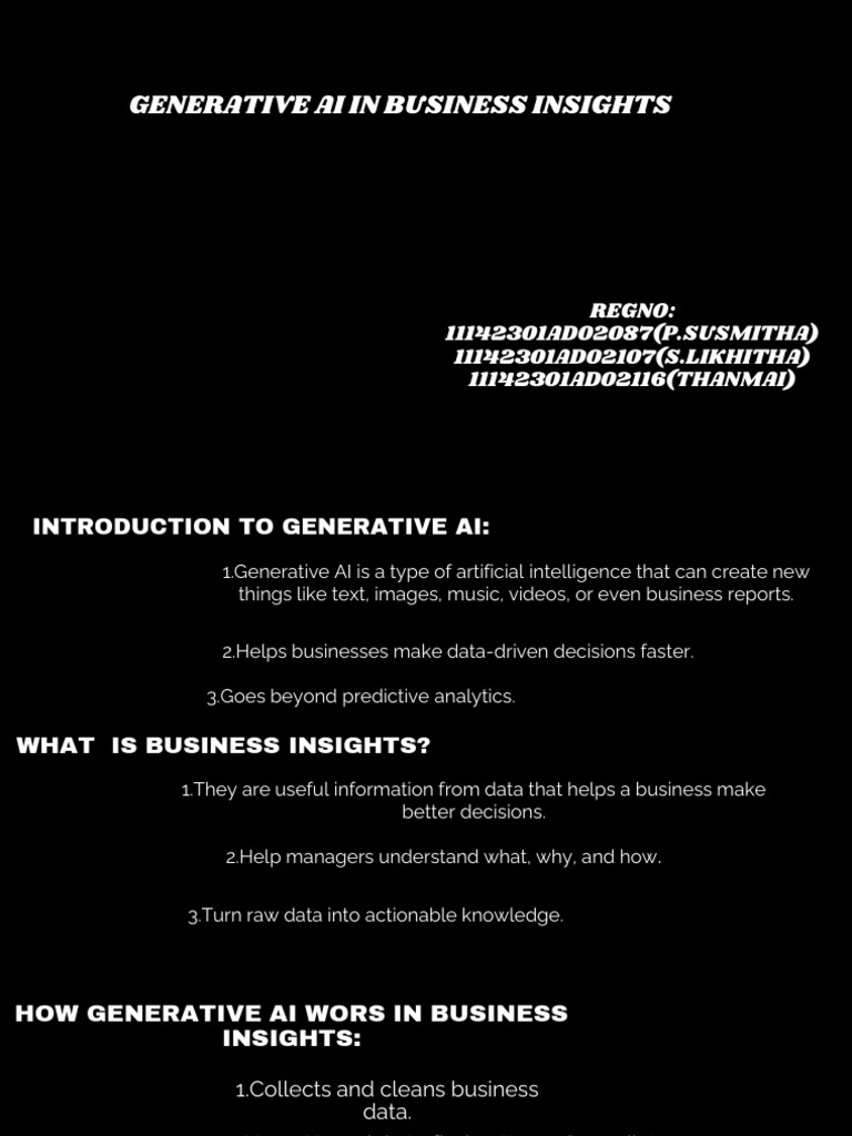 Generative AI for Business Insights | PDF | Artificial Intelligence ...