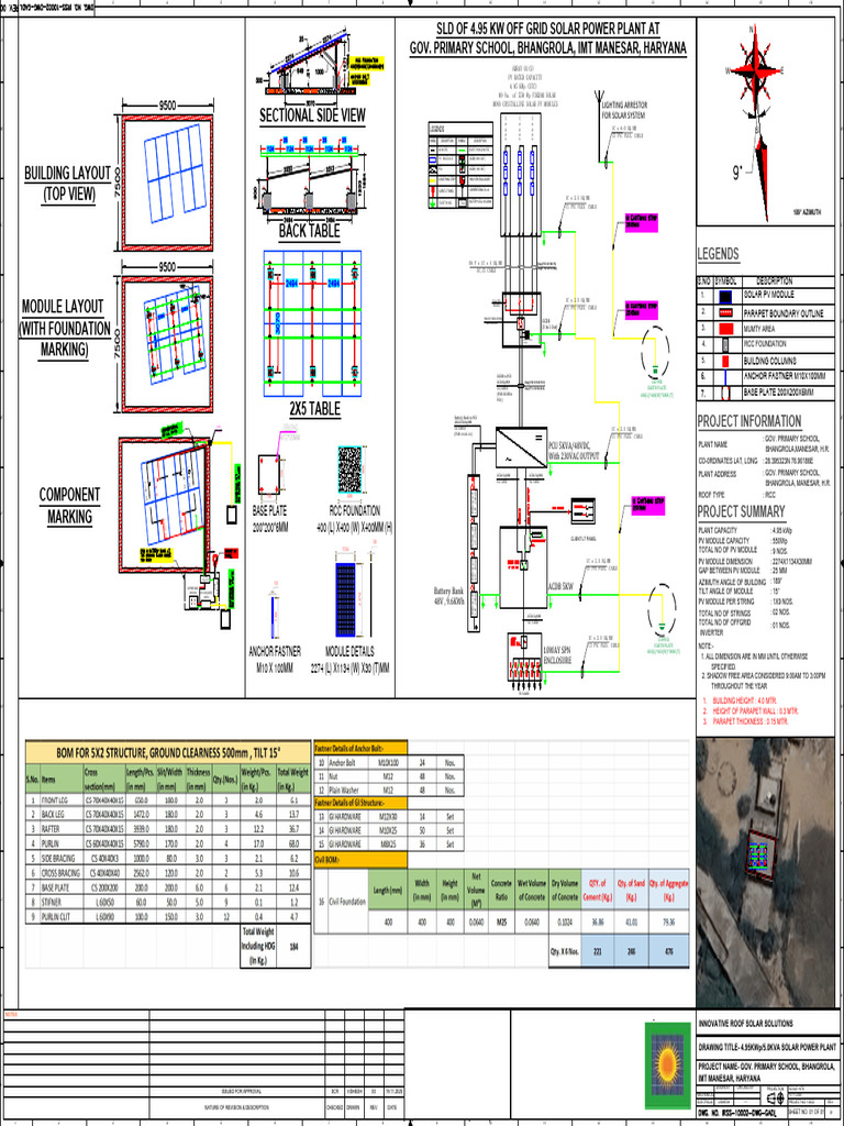4.95KW Off-Grid Solar Plant Layout | PDF | Solar Panel | Photovoltaics