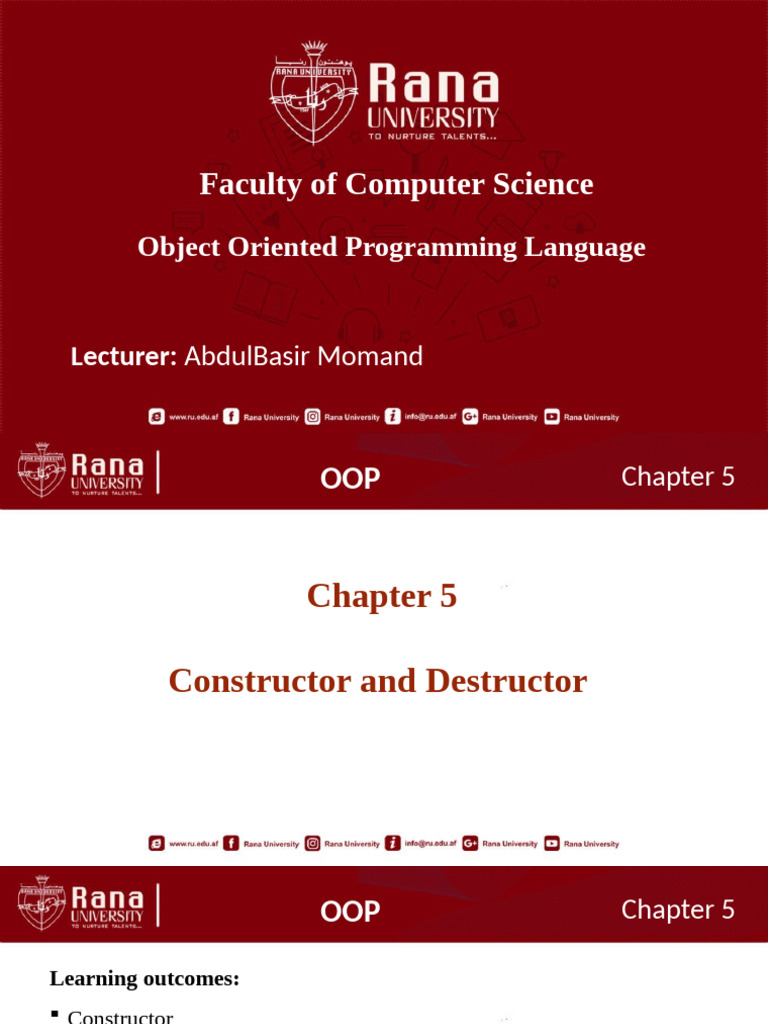 OOP Constructors and Destructors Guide | PDF | Constructor (Object ...