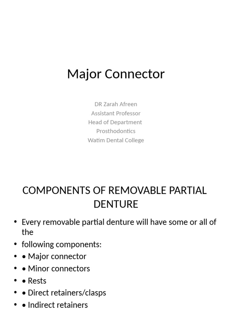 Major Connector Part 1 | PDF | Dentures | Dentistry Branches