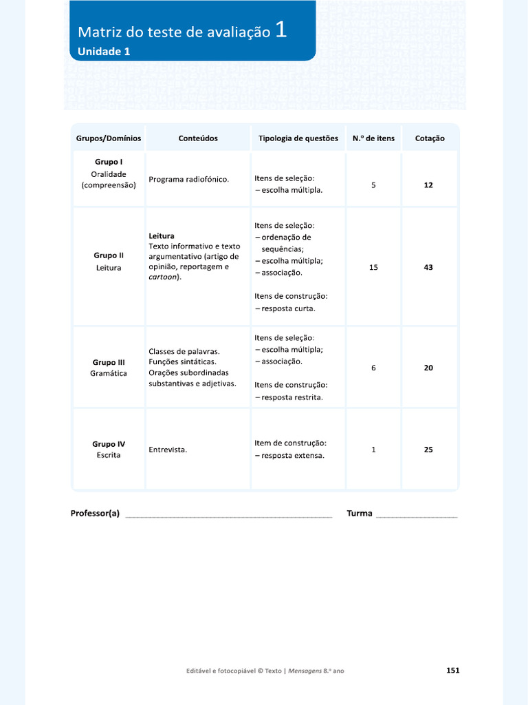 TESTE 1 - Un1 | PDF