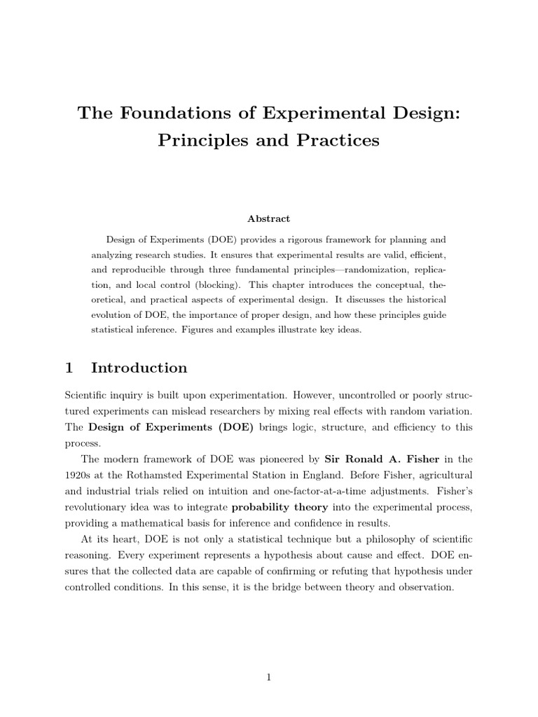 Principles of Experimental Design Explained | PDF | Experiment | Design ...