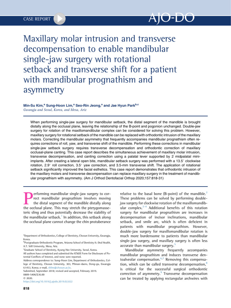 Maxillary Molar Intrusion and Transverse Decompensation To Enable ...