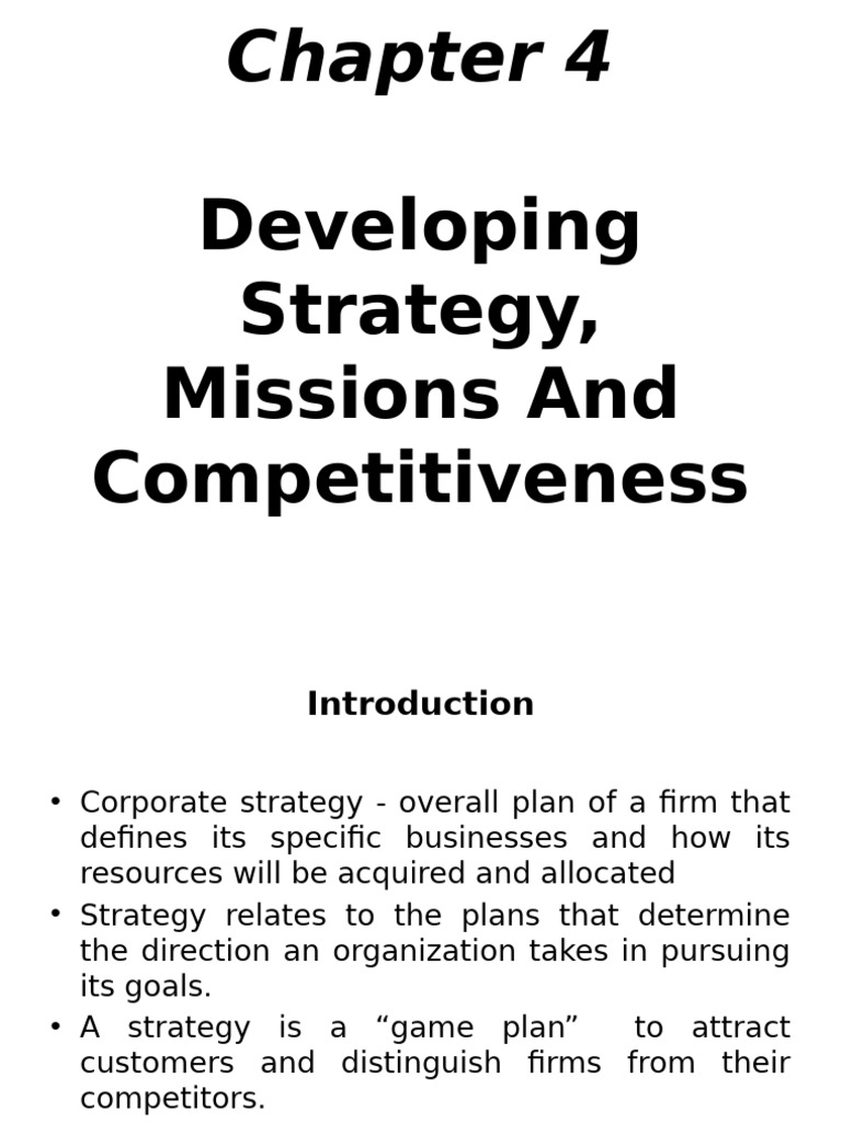 Strategy Development and Competitiveness | PDF | Strategic Management ...