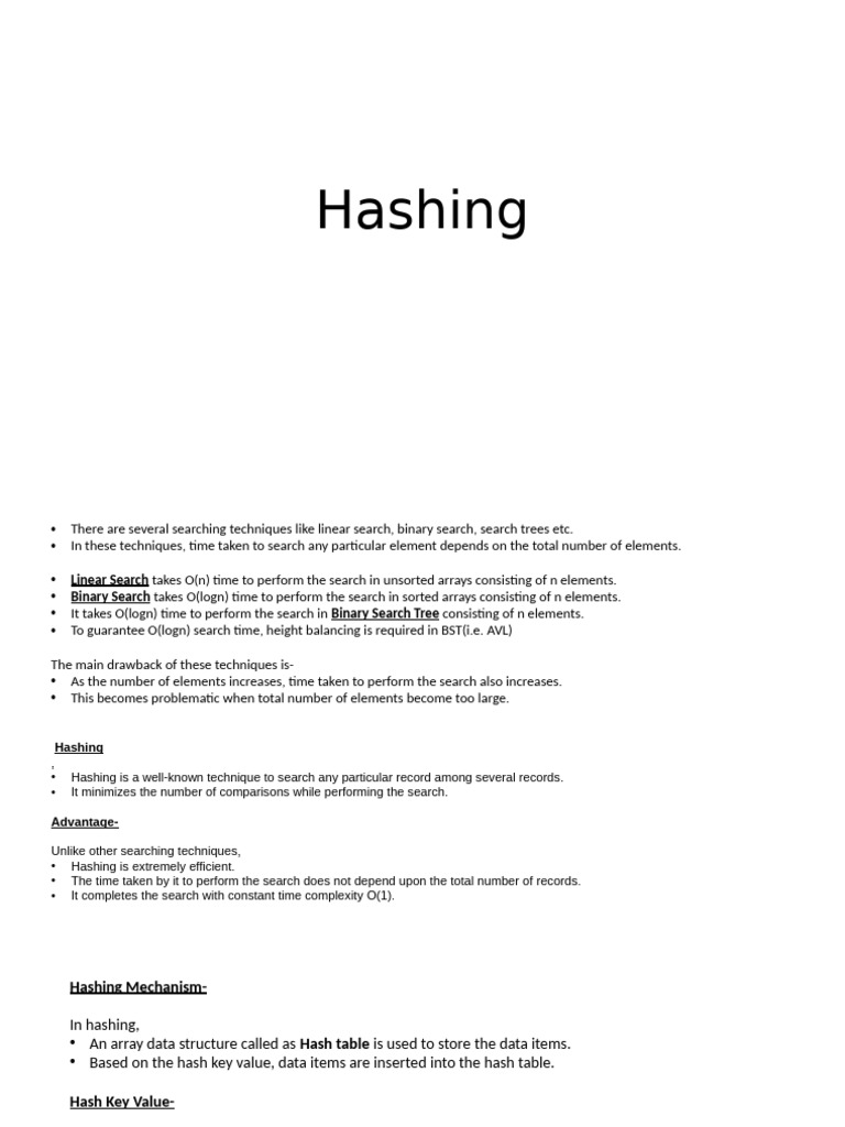 Hashing | PDF | Algorithms And Data Structures | Computer Data