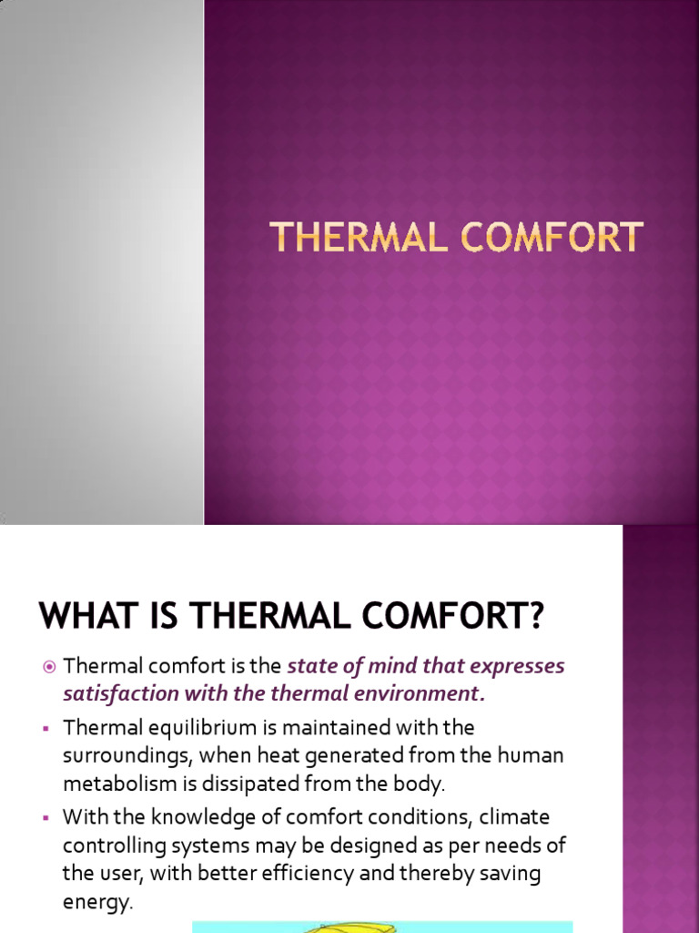 Understanding Thermal Comfort Factors | PDF | Humidity | Heat Transfer