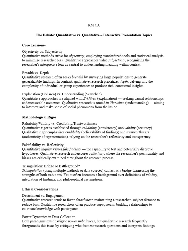 RM Ca | PDF | Qualitative Research | Quantitative Research