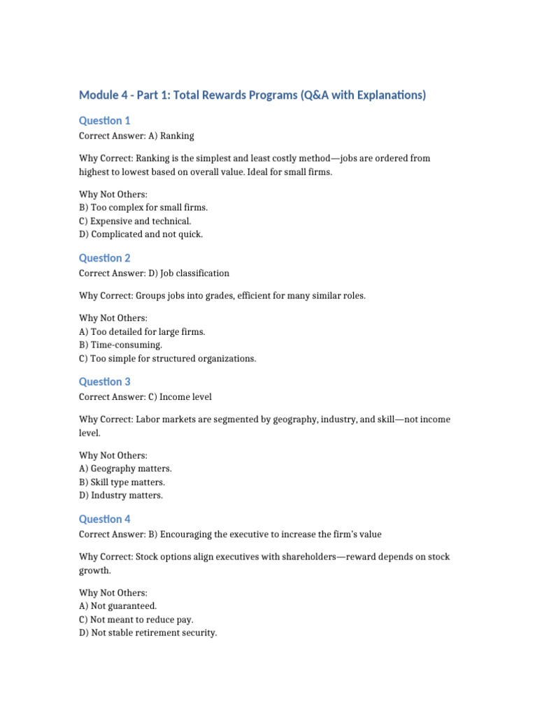Total Rewards Programs Q&A Insights | PDF | Organizational Behavior ...
