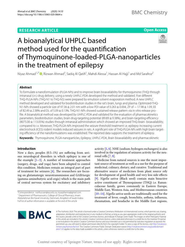 A Bioanalytical UHPLC Based Method Used For The Qu | PDF ...