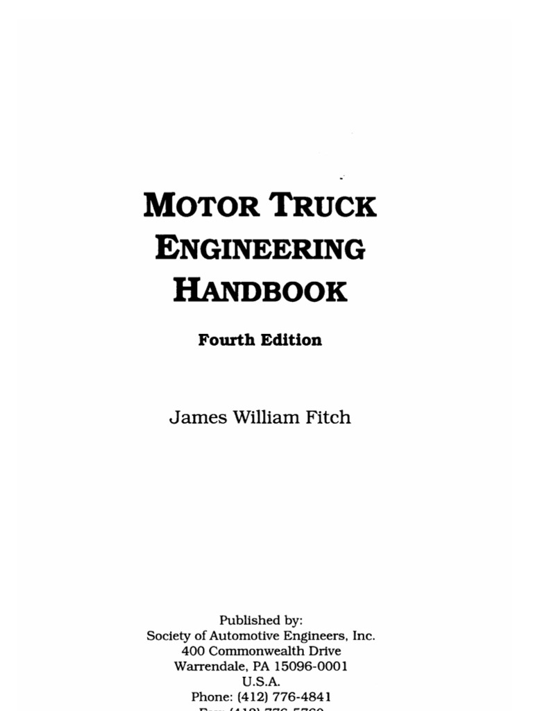 (Cover Only) Motor Truck Engineering Handbook | PDF | Suspension ...